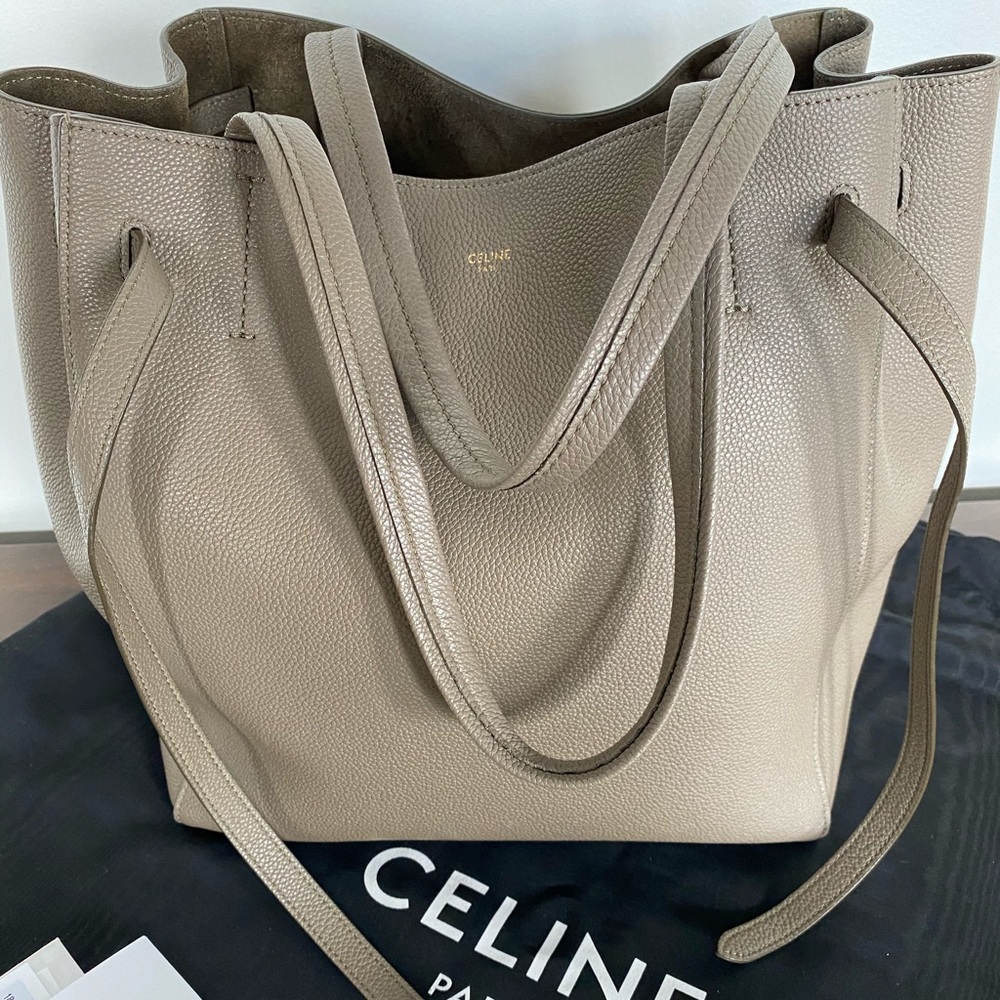 Authentic Taupe Celine tote with belt.